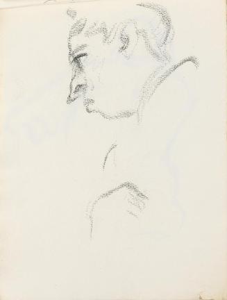 Alfred Wickenburg, Mann im Profil, um 1925, Graphit auf Papier, Blattmaße: 22,5 × 15,7 cm, Priv ...