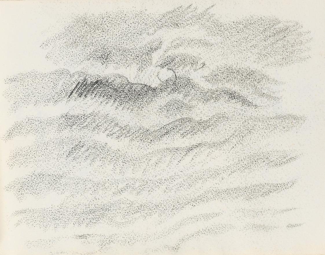 Alfred Wickenburg, Landschaft, um 1925, Graphit auf Papier, Blattmaße: 15,7 × 22,5 cm, Privatbe ...