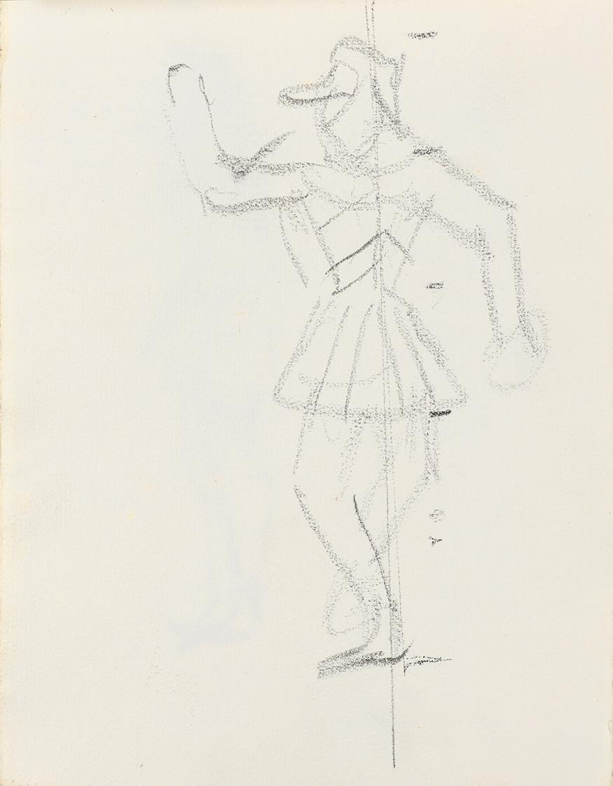 Alfred Wickenburg, Harlekin, um 1925, Graphit auf Papier, Blattmaße: 22,5 × 15,7 cm, Privatbesi ...