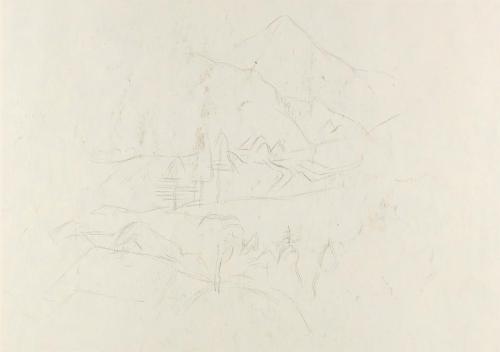 Alfred Wickenburg, Landschaft, 1940/1945, Kohle auf Papier, Blattmaße: 29 × 39,7 cm, Leihgabe a ...