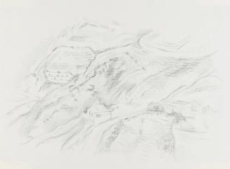 Alfred Wickenburg, Berglandschaft, 1940/1945, Schwarze Kreide auf Papier, Blattmaße: 22,7 × 30, ...