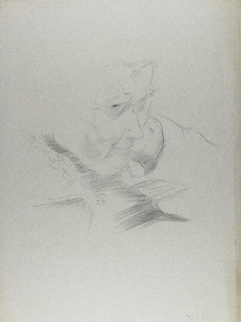 Alfred Wickenburg, Portätskizze, 1920/1925, Kohle auf Papier, Blattmaße: 46,3 × 33,2 cm, Leihga ...