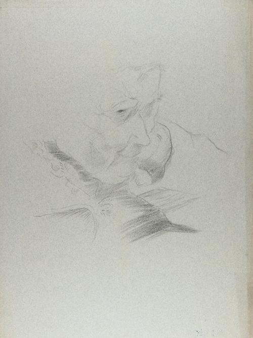 Alfred Wickenburg, Portätskizze, 1920/1925, Kohle auf Papier, Blattmaße: 46,3 × 33,2 cm, Leihga ...