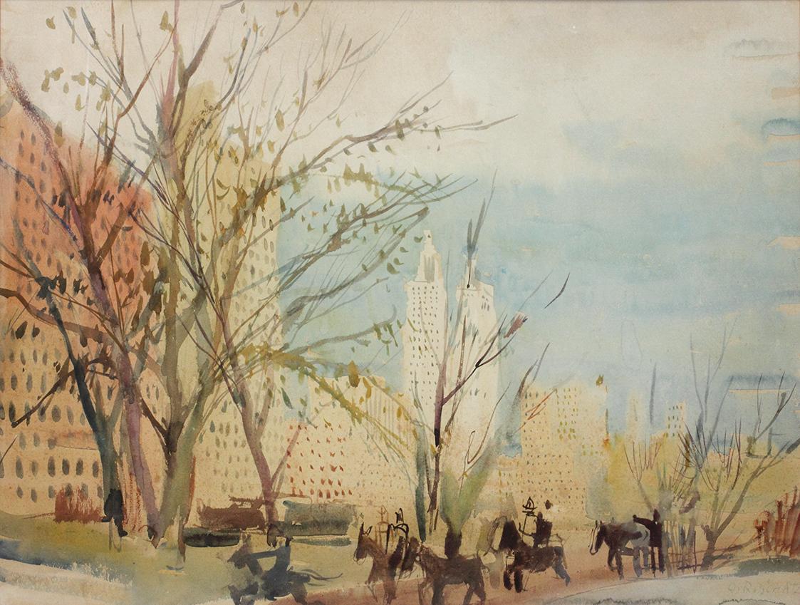 Otto Rudolf Schatz, New York - Central Park, 1936/1937, Aquarell auf Papier, WIENER STÄDTISCHE  ...