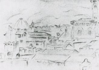 Alfred Wickenburg, Ansicht von Florenz, 1922/1923, Bleistift auf Papier, 23,9 × 31,3 cm, Verble ...