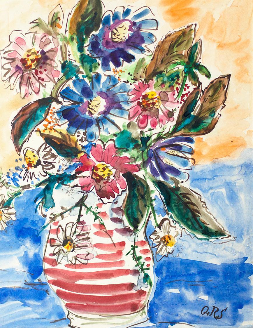 Otto Rudolf Schatz, Blumenstrauß in Keramikvase, 1937/ 1938, Aquarell auf Papier, 35,8 × 27,9 c ...