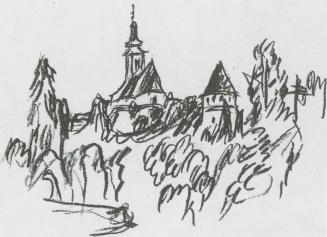 Alfred Wickenburg, Schloss Hollenegg in der Weststeiermark, um 1940, Rötel auf Papier, Verbleib ...