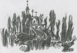 Alfred Wickenburg, Der Kalvarienberg in Graz, um 1942, Kreide auf Papier, Verbleib unbekannt