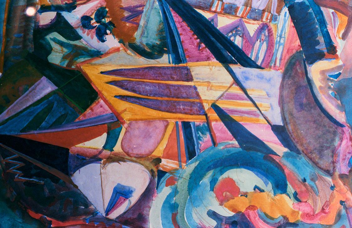 Alfred Wickenburg, Stadt- und Landschaftselemente, um 1937, Aquarell auf Papier, Verbleib unbek ...