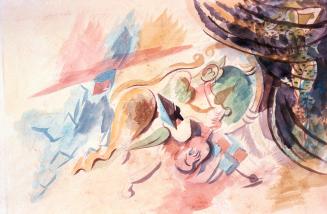Alfred Wickenburg, Ruhender, 1945/1950, Aquarell auf Papier, Verbleib unbekannt