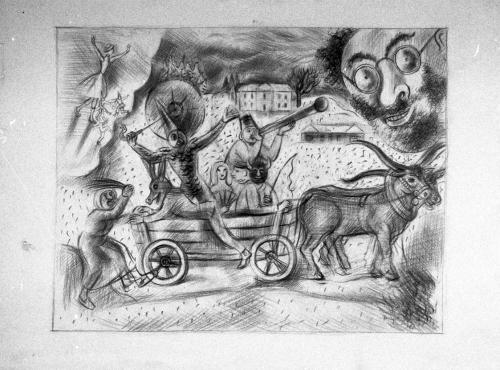 Alfred Wickenburg, Figuren auf einem Festwagen, 1945/1950, Technik unbekannt, Verbleib unbekann ...