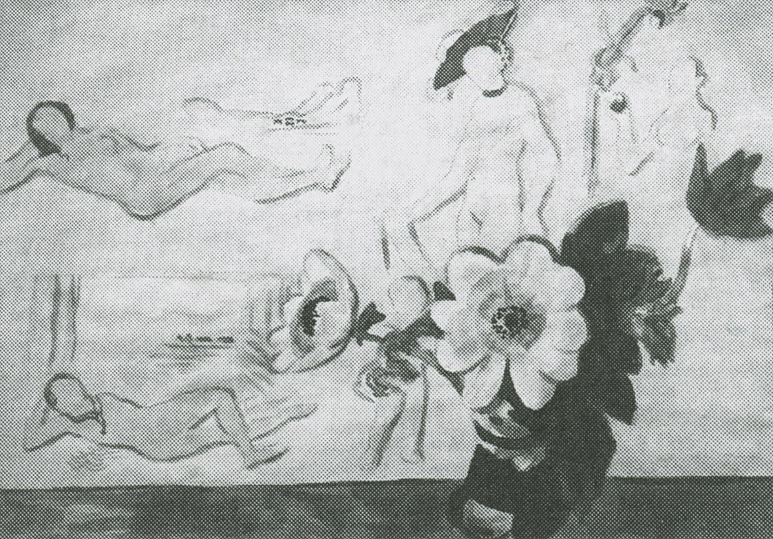 Alfred Wickenburg, Anemonen vor Studien nach Cranach, 1938, Aquarell auf Papier, Blattmaße: 50  ...