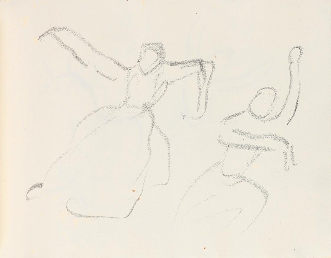 Alfred Wickenburg, Figuren in Bewegung, um 1925, Graphit auf Papier, Blattmaße: 15,7 × 22,5 cm, ...