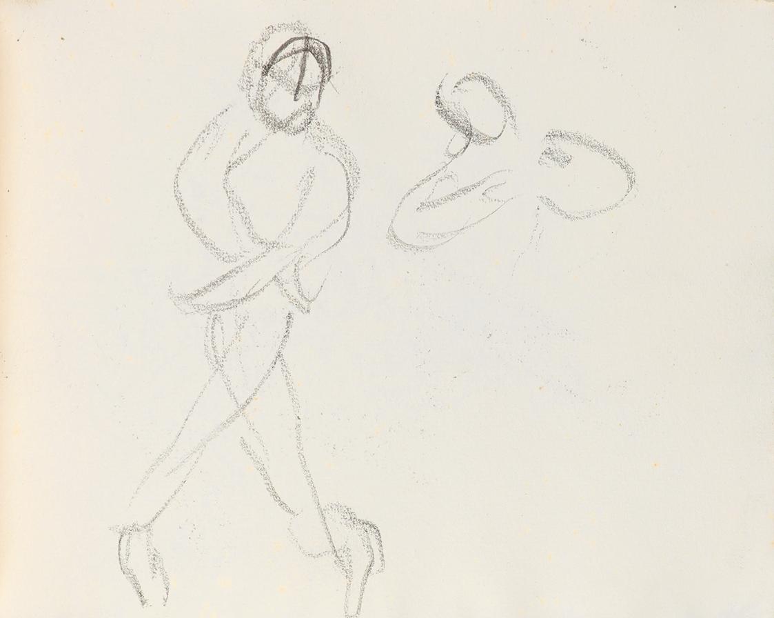 Alfred Wickenburg, Figuren in Bewegung, um 1925, Graphit auf Papier, Blattmaße: 15,7 × 22,5 cm, ...