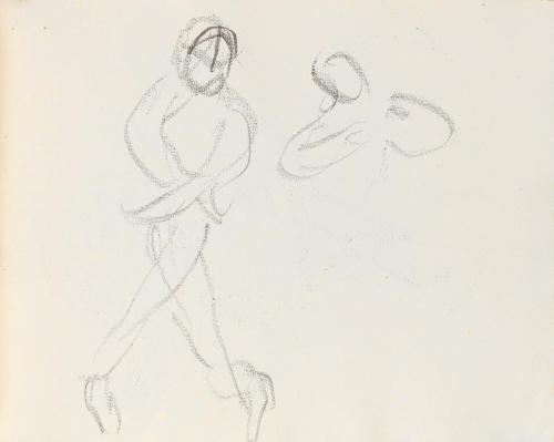 Alfred Wickenburg, Figuren in Bewegung, um 1925, Graphit auf Papier, Blattmaße: 15,7 × 22,5 cm, ...