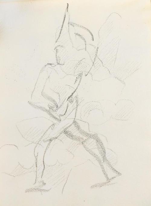 Alfred Wickenburg, Harlekin, um 1925, Graphit auf Papier, Blattmaße: 22,5 × 15,7 cm, Privatbesi ...