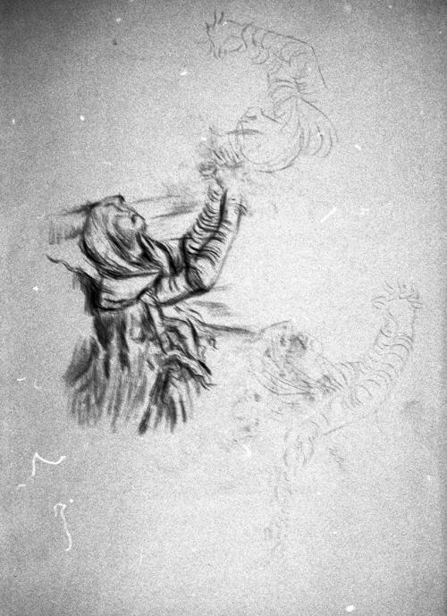 Alfred Wickenburg, Studien zu einer flehenden Frau, um 1940, Technik unbekannt, Verbleib unbeka ...