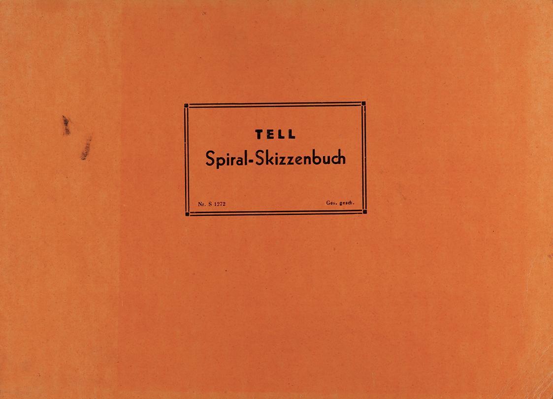 Alfred Wickenburg, TELL Spiral-Skizzenbuch Nr. S 1272, um 1955, Kohle auf Papier, 21 × 29,5 cm, ...