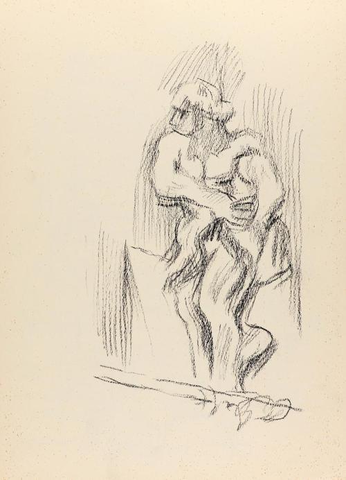 Alfred Wickenburg, Menschliche Figur, um 1955, Kohle auf Papier, Blattmaße: 29,5 × 21 cm, Priva ...
