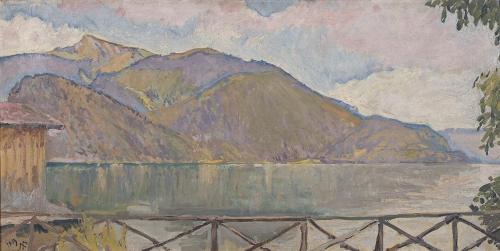 Koloman Moser, Abersee, 1913, Öl auf Leinwand, 50,5 x 100 cm, Wien Museum, Inv.-Nr. 93.560