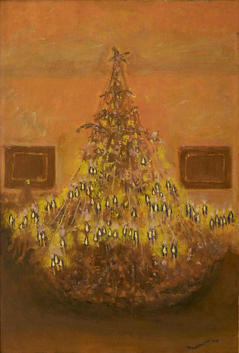 Koloman Moser, Weihnachtsbaum, 1915, Öl auf Leinwand; Leinwand dubliert, Keilrahmen erneuert, 7 ...