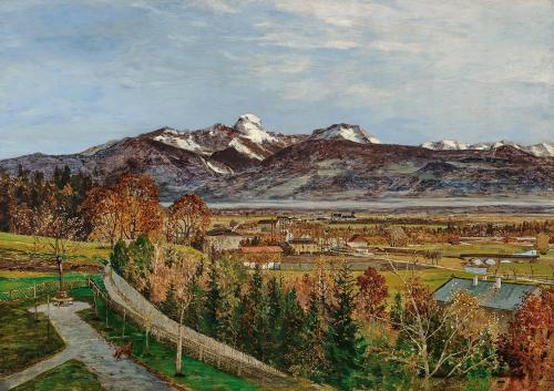Tina Blau, Bad Aibling, 1889, Öl auf Holz, 47 × 66 cm, Privatbesitz