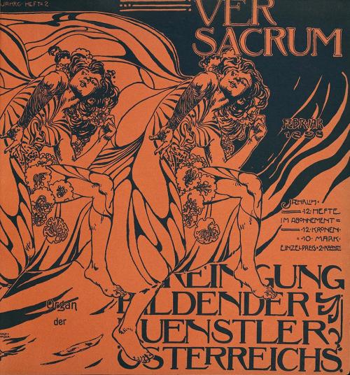 Koloman Moser, Einband, 1898, Farblithografie, Blattmaße: 29,8 × 57,6 cm, Staatliche Museen zu  ...