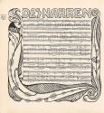 Koloman Moser, Notenblatt-Umrahmung "Des Narren Regenlied" von Otto Julius Bierbaum und Ludwig  ...