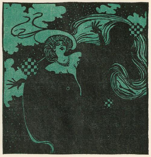 Koloman Moser, Tänzerin, 1903, Farbholzschnitt, Blattmaße: 25,5 × 23,5 cm, Belvedere, Wien, Inv ...