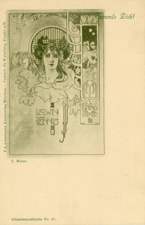 Koloman Moser, Künstlerpostkarte Nr. 43, 1897, Lithografie, Blattmaße: 14 × 9,4 cm, Privatbesit ...