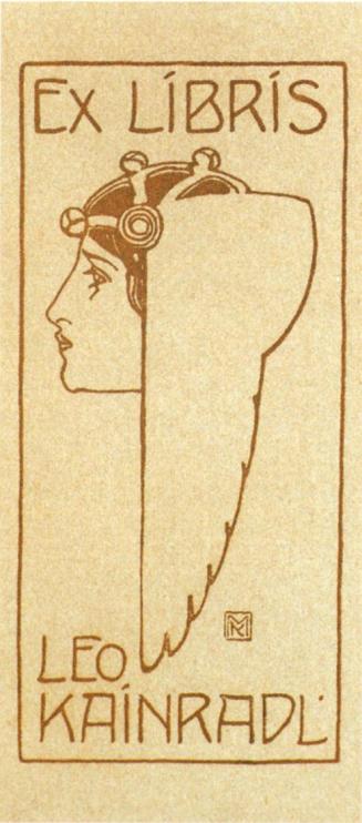 Koloman Moser, Exlibris Leo Kainradl, 1900, Klischee, Unbekannter Besitz