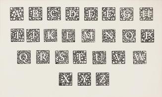 Koloman Moser, Initialen, 1904, Holzschnitt, Blattmaße: 25 × 38,3 cm, Privatbesitz, Österreich