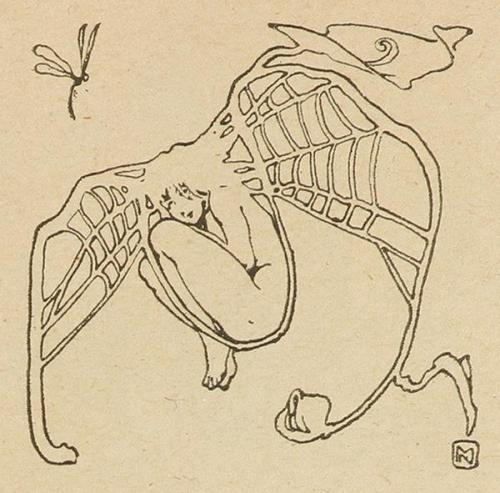 Koloman Moser, Vignette, 1898, Buchdruck, Blattmaße: 29 × 10,4 cm, Belvedere, Wien, Inv.-Nr. K1 ...