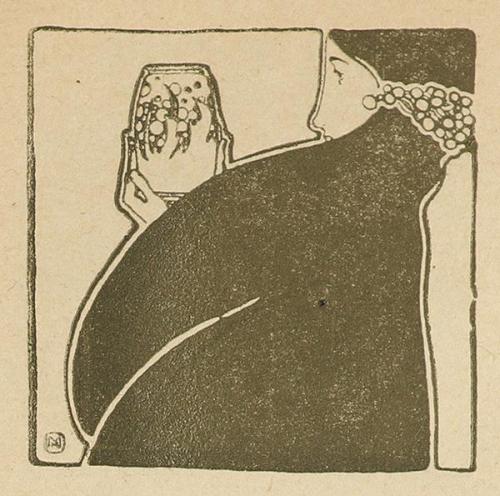 Koloman Moser, Vignette, 1898, Buchdruck, Blattmaße: 29 × 10,4 cm, Belvedere, Wien, Inv.-Nr. K1 ...