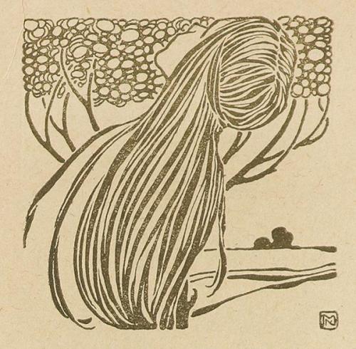 Koloman Moser, Vignette, 1898, Buchdruck, Blattmaße: 29 × 10,4 cm, Belvedere, Wien, Inv.-Nr. K1 ...