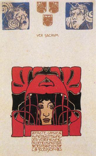 Koloman Moser, Postkarte "I. Kunstausstellung der Vereinigung bildender Künstler Österreichs Se ...