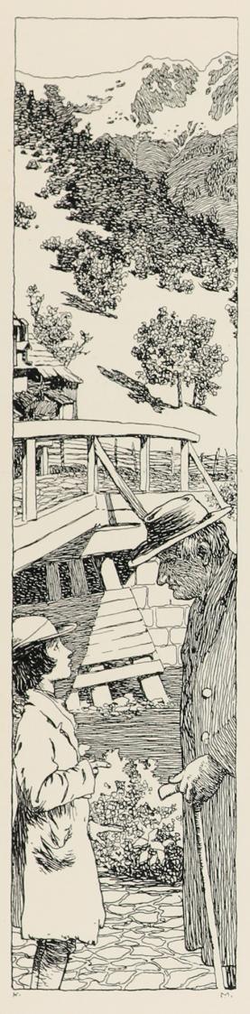 Koloman Moser, Illustration "Der Bauer und sein Sohn" von Christian Fürchtegott Gellert, 1897,  ...