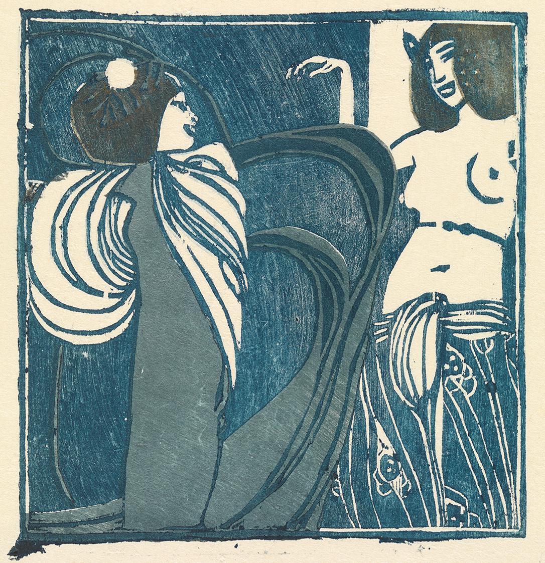 Koloman Moser, Probedruck Tanz, 1902, Farbholzschnitt, Blattmaße: 25 × 20,2 cm, Germanisches Na ...