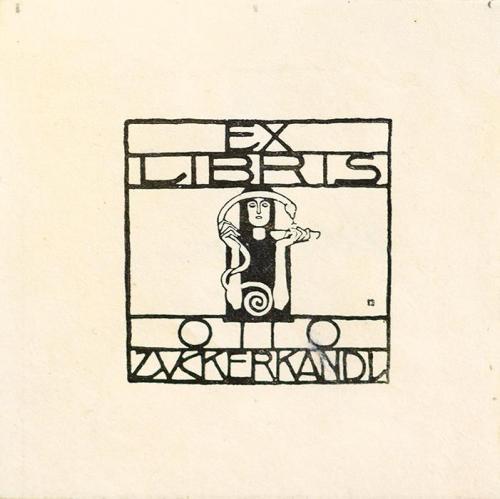 Koloman Moser, Exlibris Otto Zuckerkandl, 1906, Klischee, Blattmaße: 7,8 x 7,8 cm, Österreichis ...