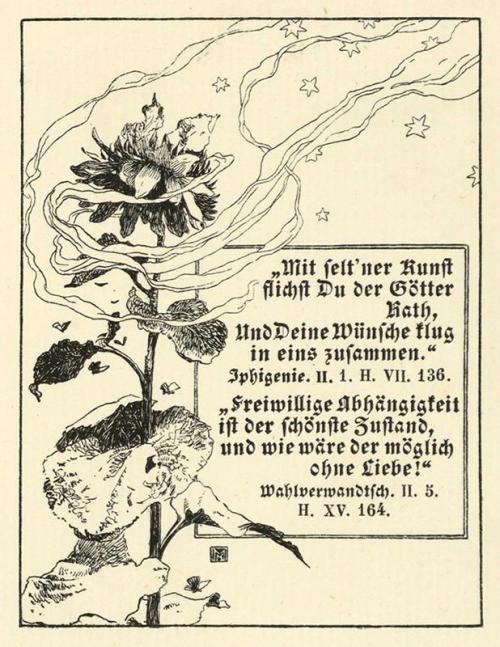 Koloman Moser, Illustration, 1896, Buchdruck, Blattmaße: 13,9 × 10,9 cm, Österreichische Nation ...