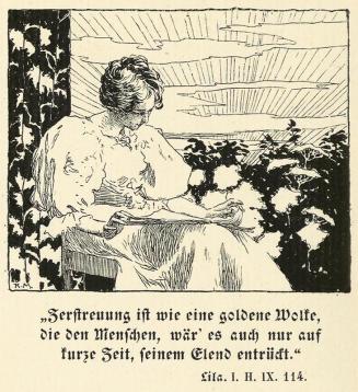 Koloman Moser, Illustration, 1896, Buchdruck, Blattmaße: 13,9 × 10,9 cm, Österreichische Nation ...