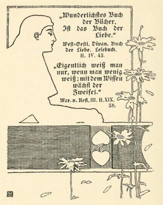 Koloman Moser, Illustration, 1896, Buchdruck, Blattmaße: 13,9 × 10,9 cm, Österreichische Nation ...