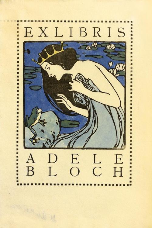 Koloman Moser, Exlibris Adele Bloch, 1905, Klischee, Blattmaße: 19 x 12,7 cm, Österreichische N ...