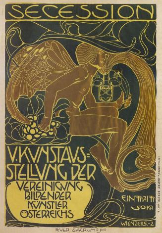 Koloman Moser, Plakat "V. Kunstausstellung der Vereinigung bildender Künstler Österreichs Seces ...