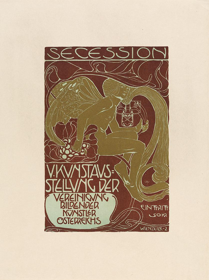 Koloman Moser, Plakat "V. Kunstausstellung der Vereinigung bildender Künstler Österreichs Seces ...