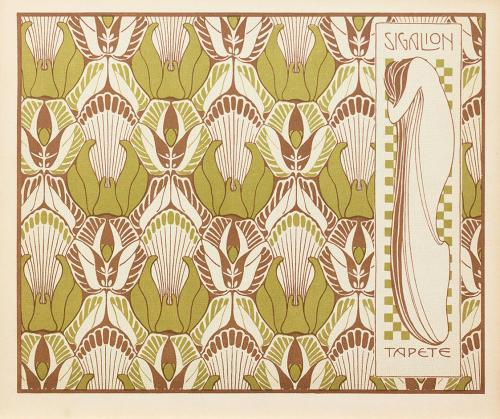 Koloman Moser, Tapete Sigalion, 1901, Farblithografie, Blattmaße: 24,7 × 29,7 cm, Wien Museum,  ...