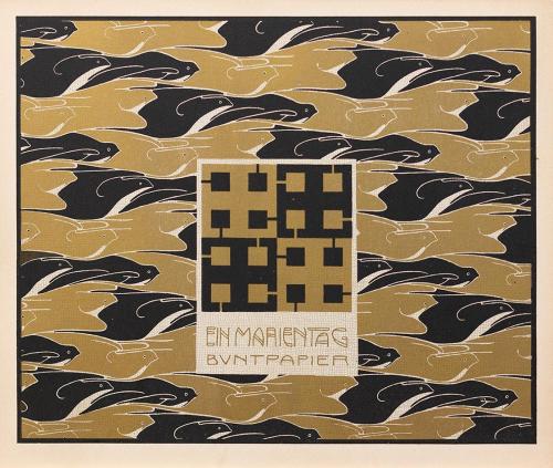 Koloman Moser, Buntpapier Ein Marientag, 1901, Farblithografie, Blattmaße: 24,7 × 29,7 cm, Wien ...