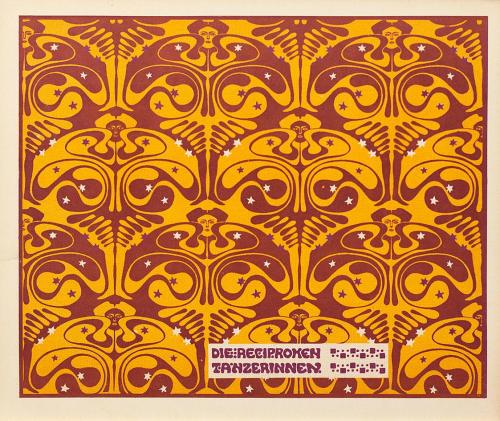 Koloman Moser, Die reciproken Tänzerinnen, 1901, Farblithografie, Blattmaße: 24,7 × 29,7 cm, Wi ...