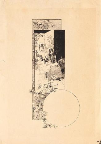 Koloman Moser, Probedruck "Wiener Modebericht" von Renée Francis, 1894, Buchdruck, kaschiert au ...