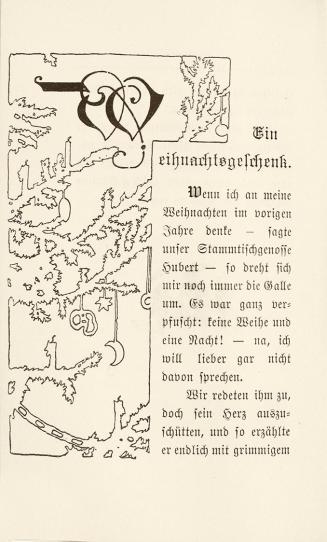 Koloman Moser, Initiale "Ein Weihnachtsgeschenk", 1896, Buchdruck, Blattmaße: 13,5 × 8,5 cm, Wi ...